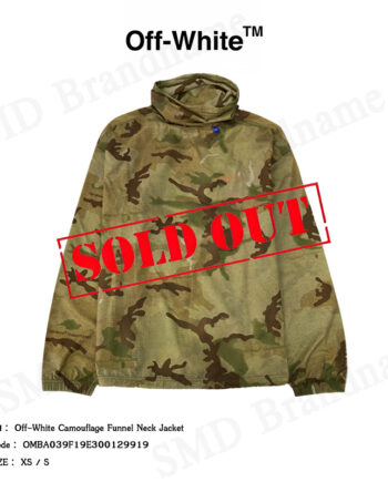 Off-White เสื้อแจ็คเก็ต รุ่น Off-White Camouflage Funnel Neck Jacket Code: OMBA039F19E300129919