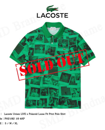 Lacoste เสื้อโปโล รุ่น Lacoste Unisex LIVE x Polaroid Loose Fit Print Polo Shirt Code: PH2182 10 6KP