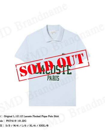 Lacoste เสื้อโปโลผู้ชาย รุ่น Original L.12.12 Lacoste Flocked Pique Polo Shirt Code: PH7419 10 J2G