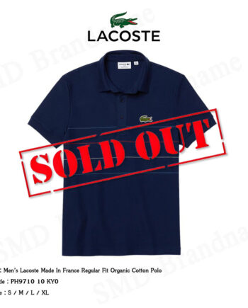 Lacoste เสื้อโปโลชาย รุ่น Men’s Made In France Regular Fit Textured Cotton Polo Code: PH9710 10 KY0