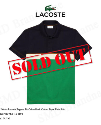 Lacoste เสื้อโปโลชาย รุ่น Men’s Lacoste Regular Fit Colourblock Cotton Piqué Polo Shirt Code: PH9766 10 R49