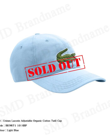 Lacoste หมวกแก็ป รุ่น Unisex Lacoste Adjustable Organic Cotton Twill Cap Code: RK9871 10 HBP