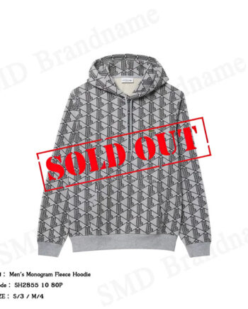 Lacoste เสื้อสเวตเตอร์ผู้ชาย รุ่น Men's Monogram Fleece Hoodie Code: SH2855 10 80P