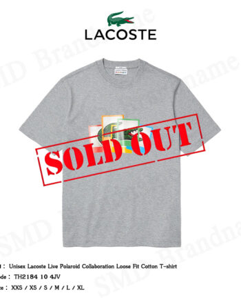 Lacoste เสื้อยืดคอกลม รุ่น Unisex Lacoste Live Polaroid Collaboration Loose Fit Cotton T-shirt Code: TH2184 10 4JV