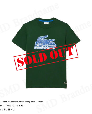 Lacoste เสื้อยืดคอกลม รุ่น Men's Lacoste Cotton Jersey Print T-shirt Code: TH5070 10 132