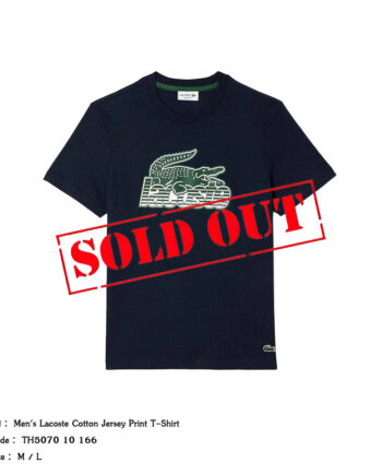 Lacoste เสื้อยืดคอกลม รุ่น Men's Lacoste Cotton Jersey Print T-shirt Code: TH5070 10 166