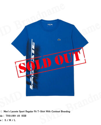 Lacoste เสื้อยืดคอกลม รุ่น Men'S Lacoste Sport Regular Fit T-Shirt With Contrast Branding Code: TH5189 10  KXB
