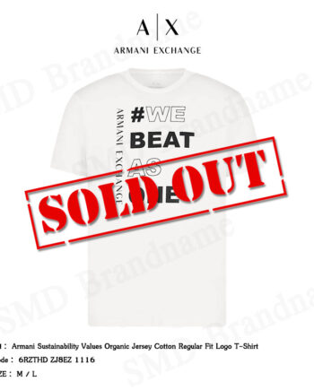 Armani Exchange เสื้อยืดคอกลม รุ่น Armani Sustainability Values Organic Jersey Cotton Regular Fit Logo T-Shirt Code: 6RZTHD ZJ8EZ 1116
