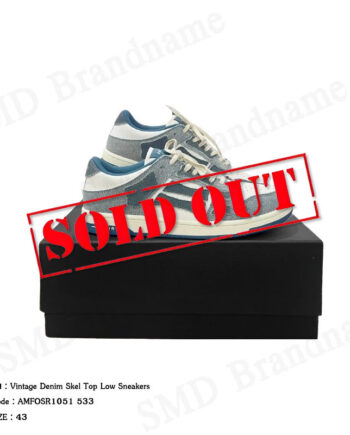 Amiri รองเท้าผ้าใบผู้ชาย รุ่น Vintage Denim Skel Top Low Sneakers Code: AMFOSR1051 533