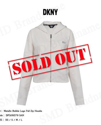DKNY Sport เสื้อครอปแขนยาว รุ่น Metallic Bubble Logo Full Zip Hoodie Code: DP3J9279 SAN