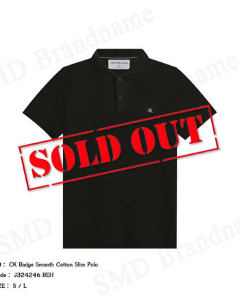 Calvin Klein Jeans เสื้อโปโลผู้ชาย รุ่น CK Badge Smooth Cotton Slim Polo Code: J324246 BEH