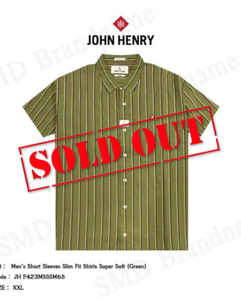 John Henry เสื้อเชิ้ตแขนสั้น รุ่น Men's Short Sleeves Slim Fit Shirts Super Soft (Green) Code: JH F423MSSSM65
