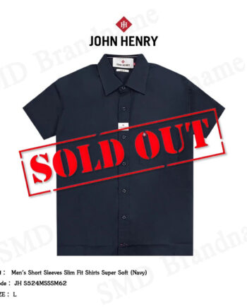 John Henry เสื้อเชิ้ตแขนสั้น รุ่น Men's Short Sleeves Slim Fit Shirts Super Soft (Navy) Code: JH S524MSSSM62