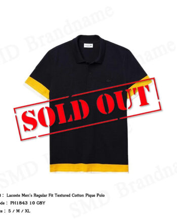 Lacoste เสื้อโปโลชาย รุ่น Men's Regular Fit Textured Cotton Pique Polo  Code: PH1843 10 G8Y