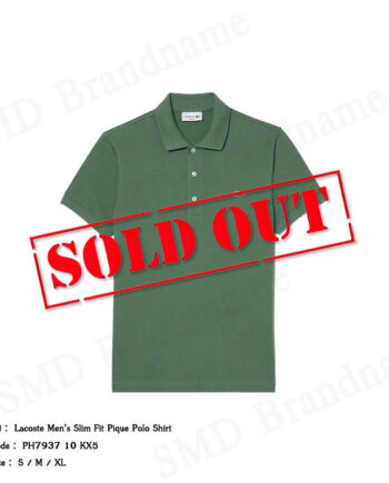 Lacoste เสื้อโปโลชาย รุ่น Men’s Slim Fit Pique Polo Shirt Code: PH7937 10 KX5