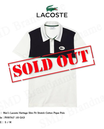 Lacoste เสื้อโปโลชาย รุ่น Men’s Lacoste Heritage Slim Fit Stretch Cotton Pique Polo Code: PH9767 10 GA3