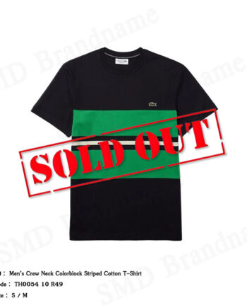 Lacoste เสื้อยืดคอกลม รุ่น Men’s Crew Neck Colorblock Striped Cotton T-shirt Code: TH0054 10 R49