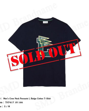 Lacoste เสื้อยืดคอกลม รุ่น Men’s Crew Neck Pennants L Badge Cotton T-shirt Code: TH7417 10 166