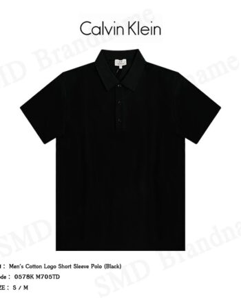 CK Calvin Klein เสื้อโปโล รุ่น Men's Cotton Logo Short Sleeve Polo Black Code: 0578K M705TD