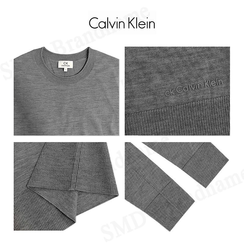 CK Calvin Klein เสื้อสเวตเตอร์แขนยาว รุ่น Women Classic Crewneck Sweatshirt (Grey) Code: 0010S M802TC