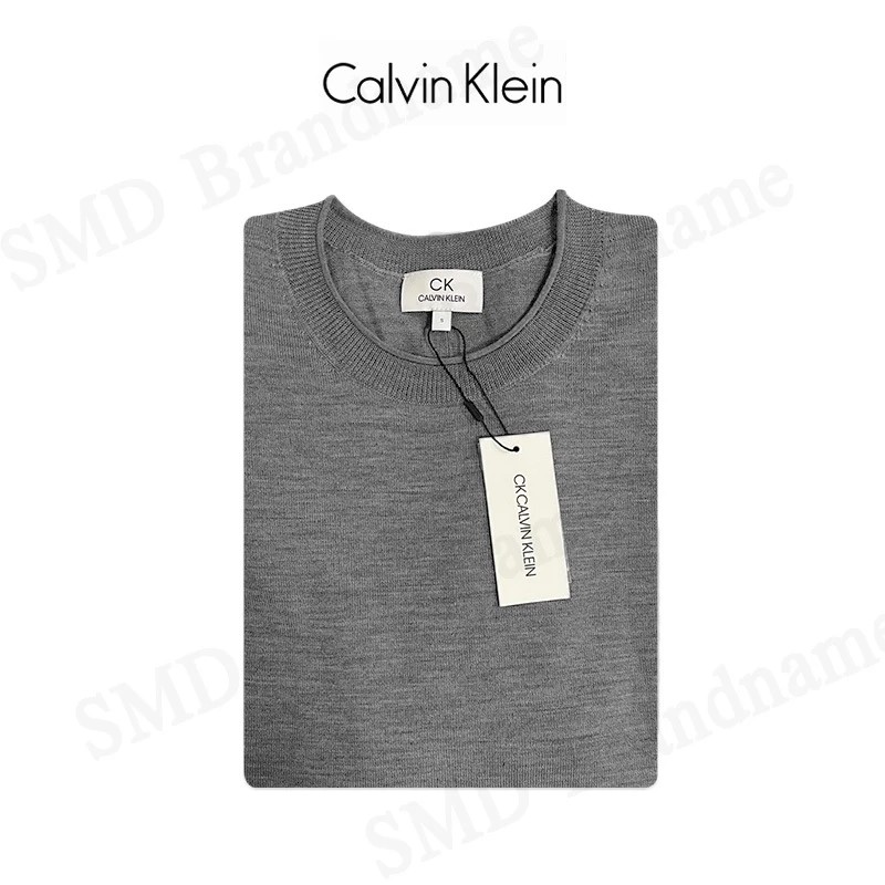 CK Calvin Klein เสื้อสเวตเตอร์แขนยาว รุ่น Women Classic Crewneck Sweatshirt (Grey) Code: 0010S M802TC