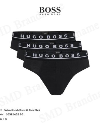 Hugo Boss กางเกงชั้นใน รุ่น Cotton Stretch Briefs 3-Pack Black Code: 50325402 001