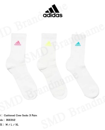 Adidas ถุงเท้า รุ่น Cushioned Crew Socks 3 Pairs Code: IK0352