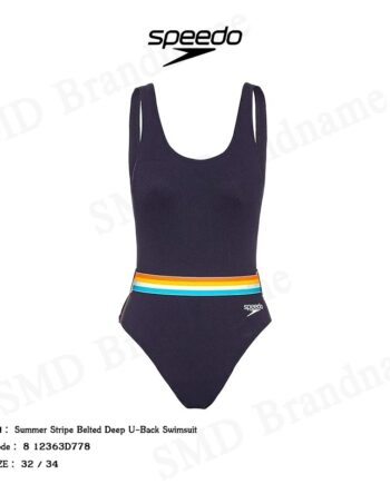 Speedo ชุดว่ายน้ำ รุ่น Summer Stripe Belted Deep U-Back Swimsuit Code: 8 12363D778
