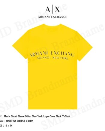 Armani Exchange เสื้อยืดคอกลม รุ่น Men's Short Sleeve Milan New York Logo Crew Neck T-Shirt Code: 8NZT72 Z8H4Z 1689