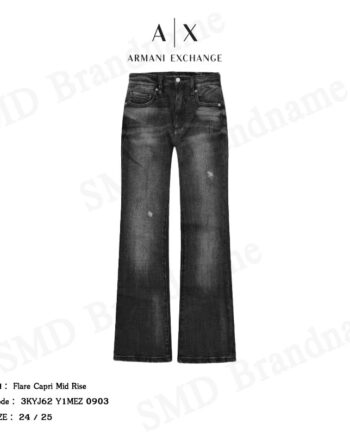Armani Exchange กางเกงยีนส์ รุ่น Flare Capri Mid Rise Code: 3KYJ62 Y1MEZ 0903