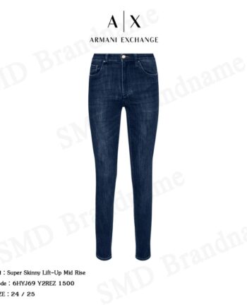 Armani Exchange กางเกงยีนส์ รุ่น Super Skinny Lift-Up Mid Rise Code: 6HYJ69 Y2REZ 1500