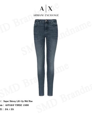 Armani Exchange กางเกงยีนส์ รุ่น Super Skinny Lift-Up Mid Rise Code: 6HYJ69 Y3RDZ 1500