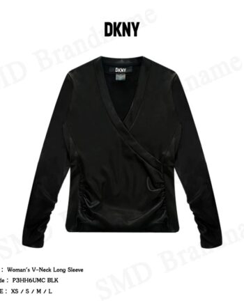 DKNY เสื้อแขนยาว รุ่น Woman's V-Neck Long Sleeve Code: P3HH6UMC BLK