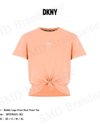 DKNY Sport เสื้อยืดคอกลม รุ่น Bubble Logo Front Knot Front Tee Code: DP3T8521 BLI