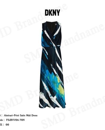 DKNY ชุดเดรส รุ่น Abstract-Print Satin Midi Dress Code: P3JBVV06 F0N