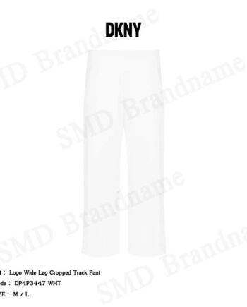 DKNY Sport กางเกงขายาว รุ่น Logo Wide Leg Cropped Track Pant  Code: DP4P3447 WHT