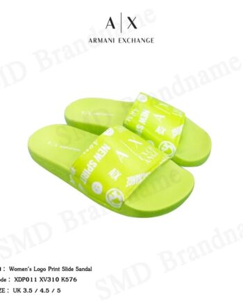 Armani Exchange รองเท้าแตะ รุ่น Women's Logo Print Slide Sandal Code: XDP011 XV310 K576