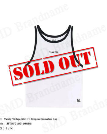 MLB เสื้อกล้ามผู้หญิง รุ่น Varsity Vintage Slim-Fit Cropped Sleeveless Top Code: 3FTOV0153 50WHS