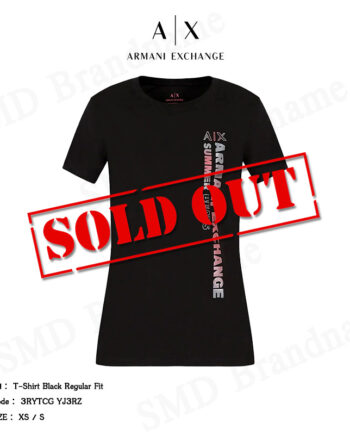 Armani Exchange เสื้อยืดคอกลม รุ่น T-Shirt Black Regular Fit Code: 3RYTCG YJ3RZ