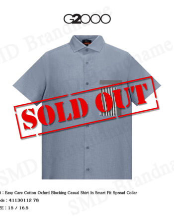 G2000 เสื้อเชิ้ตแขนสั้น รุ่น Easy Care Cotton Oxford Blocking Casual Shirt In Smart Fit Spread Collar Code: 41130112 78