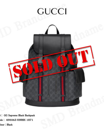 Gucci กระเป๋าเป้ รุ่น GG Supreme Black Backpack Code: ‎495563 K9R8X 1071