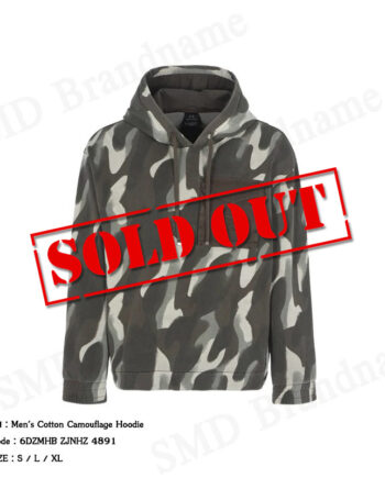 Armani Exchange เสื้อสเวตเตอร์ผู้ชาย รุ่น Men's Cotton Camouflage Hoodie Code: 6DZMHB ZJNHZ 4891