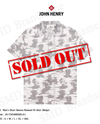 John Henry เสื้อเชิ้ตแขนสั้น รุ่น Men's Short Sleeves Relaxed Fit Shirt (Beige) Code: JH F324MSSRL21