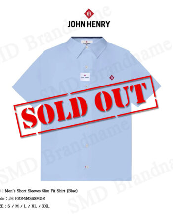 John Henry เสื้อเชิ้ตแขนสั้นผู้ชาย รุ่น Men's Short Sleeves Slim Fit Shirt (Blue) Code: JH F224MSSSM52