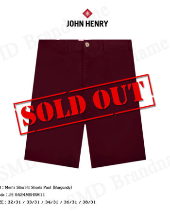 John Henry กางเกงขาสั้น รุ่น Men's Slim Fit Shorts Pant (Burgundy) Code: JH S424MSHSM11