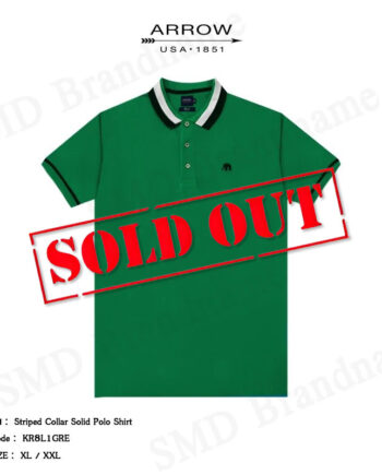 Arrow เสื้อโปโล รุ่น Striped Collar Solid Polo Shirt Code: KR8L1GRE