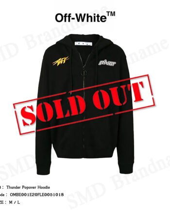 Off-White เสื้อสเวตเตอร์ รุ่น Thunder Popover Hoodie Code: OMBE001E20FLE0051018
