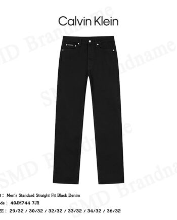 Calvin Klein กางเกงยีนส์ รุ่น Men's Standard Straight Fit Black Denim Code: 40JM744 7JR