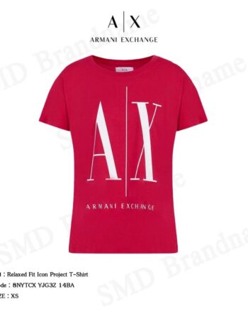 Armani Exchange เสื้อยืดคอกลม รุ่น Relaxed Fit Icon Project T-Shirt Code: 8NYTCX YJG3Z 14BA