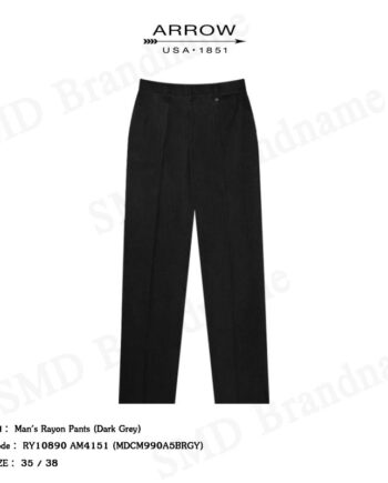 Arrow กางเกงสแล็ค ขายาว ทำงาน รุ่น Man's Rayon Pants (Dark Grey) Code: RY10890 AM4151 (MDCM990A5BRGY)